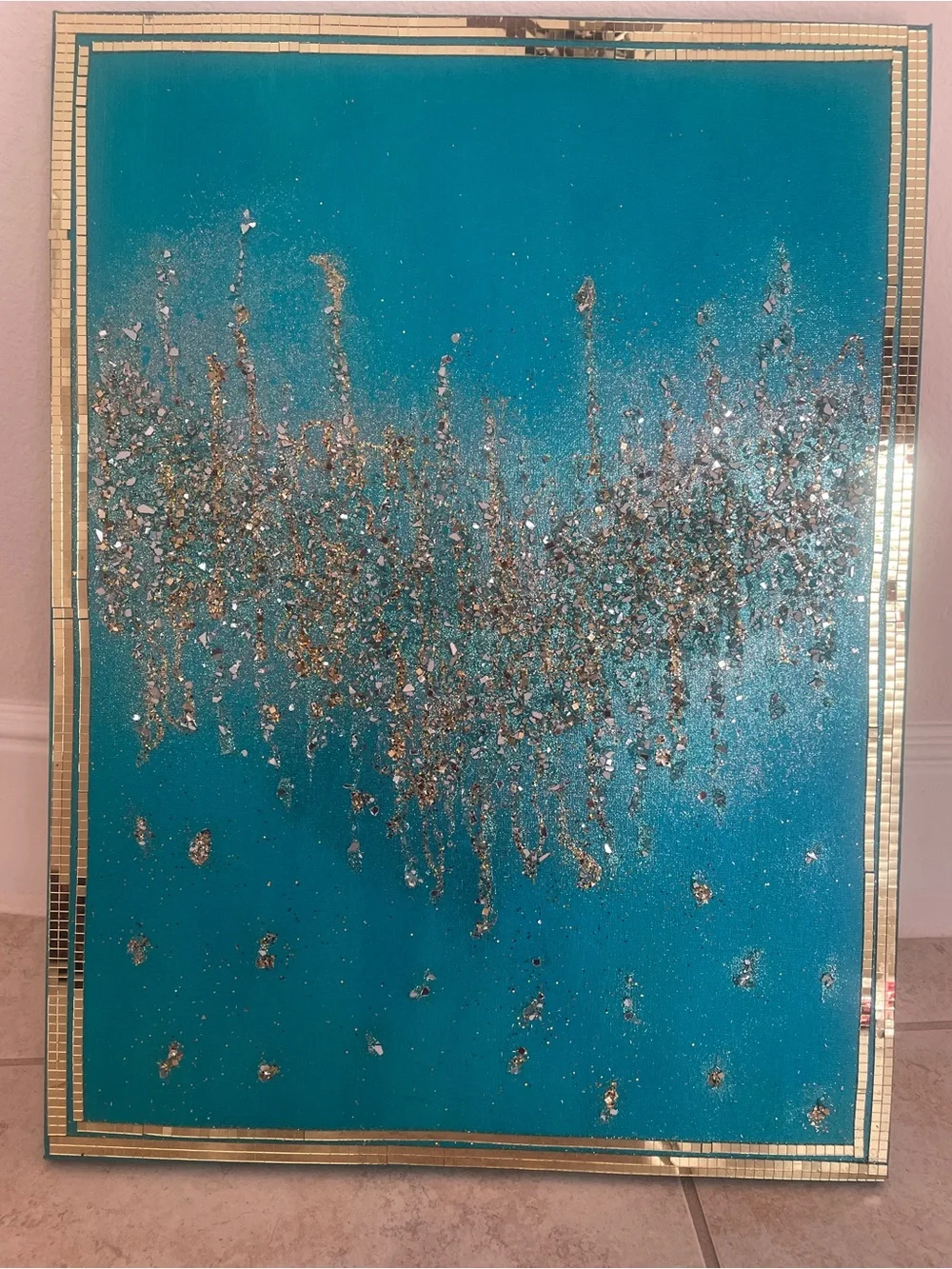 Canvas glitter wall art